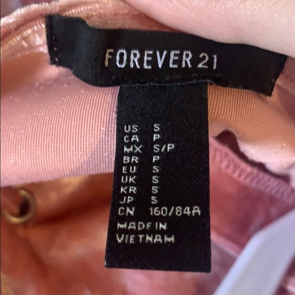 Pink Crushed Velvet Forever 21  Bodycon Dress - Picture 4 of 4